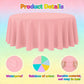 TUZIANAN 14-Pack Plastic Tablecloths, 84 Inch Round Disposable Table Covers, Pastel Rainbow Mix Color, for Baby Shower,Bridal,Wedding, Easter,Birthday