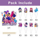 25pcs Demon Hunters Cake Decorations with 24pcs Cupcake Toppers, 1pcs Cake Topper for Demon Hunters Birthday Party Supplies Kids Birthday Decorations