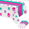 Newwiee 3 Pcs Puppy Paw Print Tablecloth Plastic Disposable Colorful Table Cover Dog Table Cloth Paw Print Party Supplies for Dog Pet Themed Party