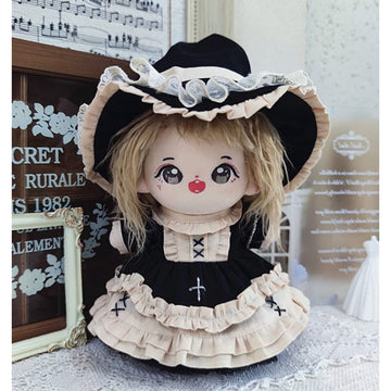niannyyhouse 20cm Plushie Doll Little Witch Suit Hat Dress Petticoat 8in Kpop Stuffed Doll Clothing