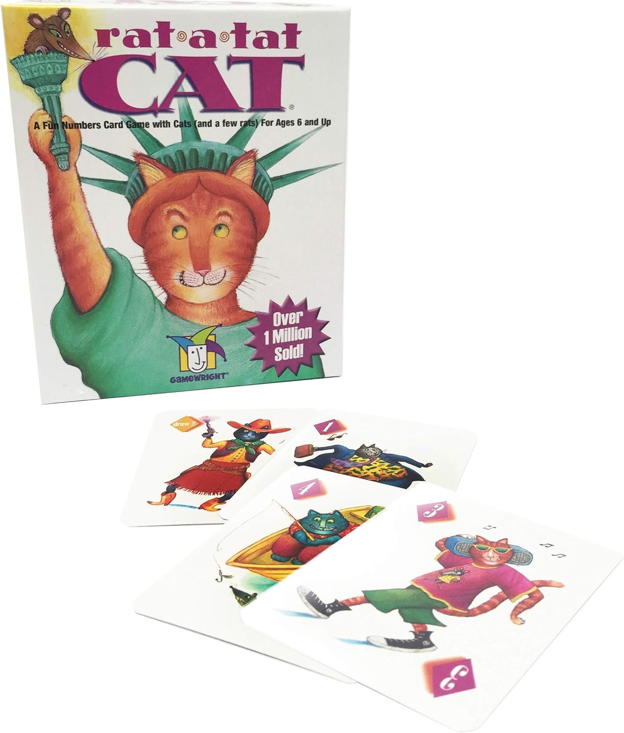 Gamewright Rat?A?Tat Cat Card Game - Family Board Games & Kids Games | Memory & Strategy Game for Kids 6+ | Quick Play Card Game for Family Game