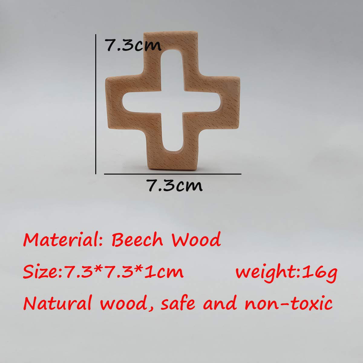10pcs Natural Wooden Cross Children's Toy Pendant Pure Natural Beech Wood Animal Shape Toys for Handmade Home Decoration Crafts (10 pcs)