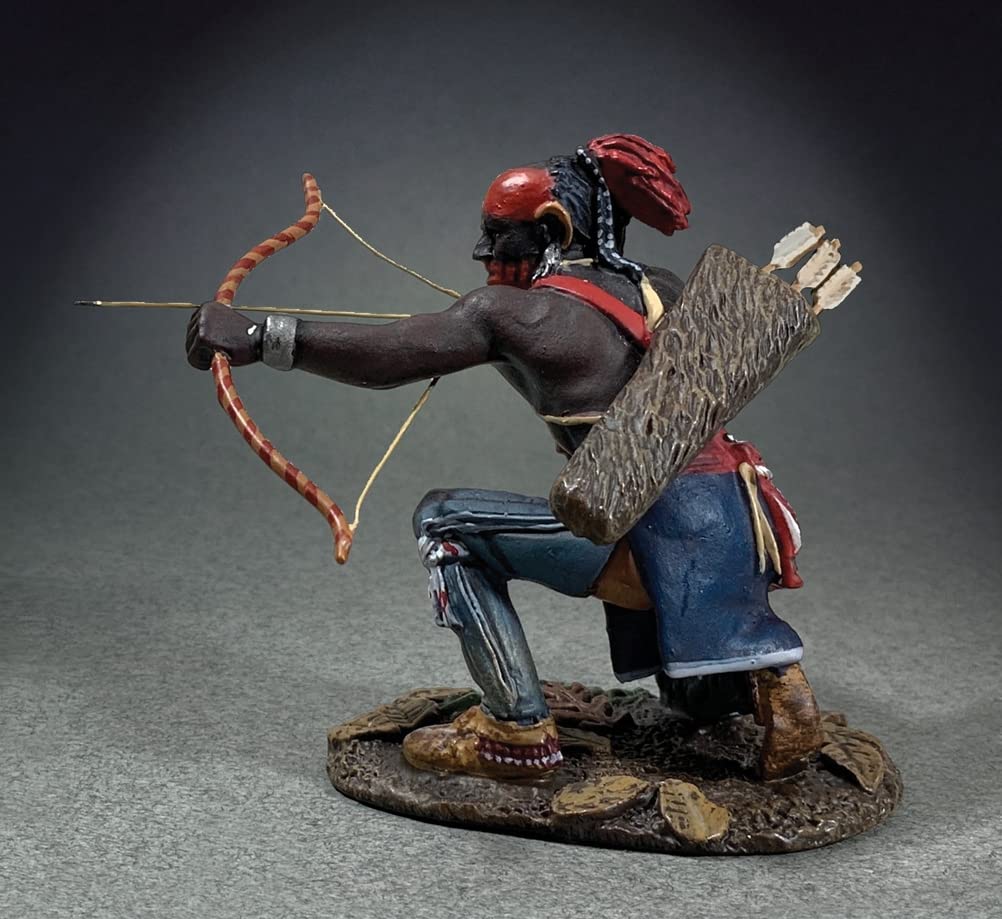 W. Britain American Revolution 16116 Woodland Indian Kneeling Shooting Bow 1:30 Scale Metal
