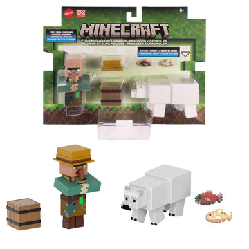 Mattel Minecraft Action Figures & Accessories 2-Packs, 3.25-inch Scale with Pixelated Design, Collectible Toy Set