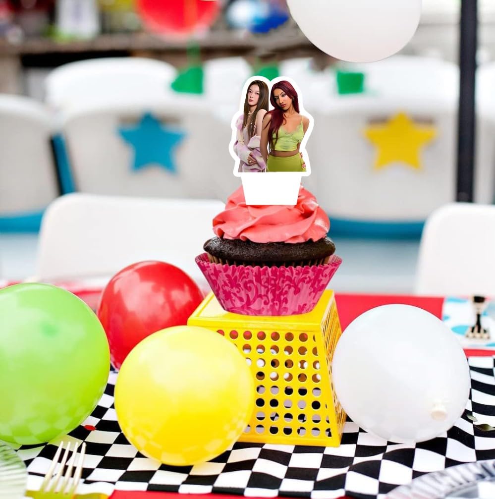 25 Pcs Katseye Cake Topper and Cupcake Toppers Set Birthday Party Supplies for Katseye Themed Birthday Decorations