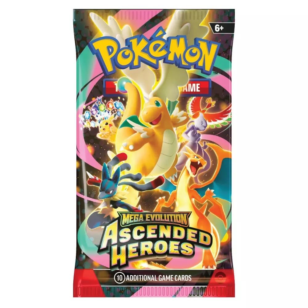 Pokemon Trading Card Game TCG - Mega Evolution: Ascended Heroes 10-Card Booster Pack (English)