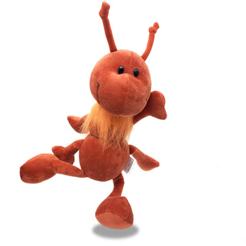 JoyAmigo Ant Plush Stuffed Animal Insect Toy, 8 Inch Soft Red Ant Bug Plushies, Kids Birthday Party Costume, Ants Go Marching Nursery Decoration Bugs