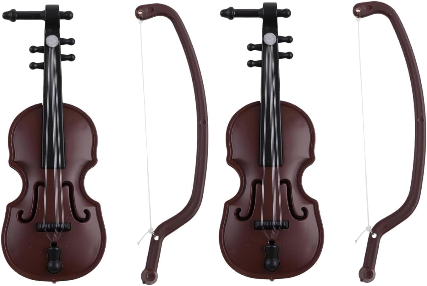Miniature Violin, Tiny Violin Mini Musical Instrument, Miniature Model Dollhouse, Furniture Crafts Ornament for Dollhouse Fairy Garden Decoration 2Pcs