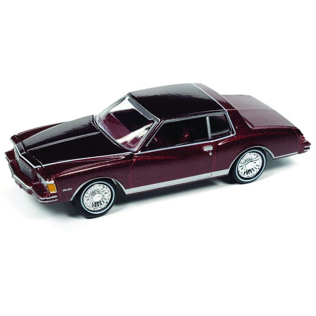 1979 Chevy Monte Carlo Carmine Red Met. w/White Stripes Muscle Cars U.S.A Series LTd Ed 1/64 Diecast Model Car by Johnny Lightning JLMC030-JLSP249 A