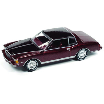 1979 Chevy Monte Carlo Carmine Red Met. w/White Stripes Muscle Cars U.S.A Series LTd Ed 1/64 Diecast Model Car by Johnny Lightning JLMC030-JLSP249 A