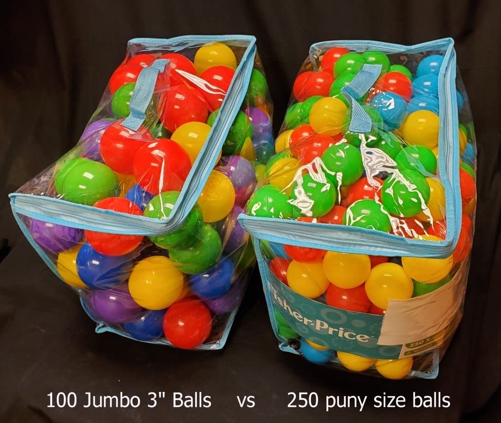 Pack 400 New-Gold (Brass-Gold) Color Jumbo 3" Heavy Duty Commercial Grade Ball Pit Balls for Business Use (Pack of 400, Gold-Brass)