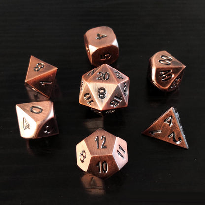 Bescon Heavy Duty Old Bronze Solid Metal Dice Set, Ancient Metallic Polyhedral D&D RPG Game Dice 7pcs Set