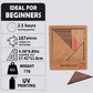 Premium Wooden Jigsaw Puzzle - Disappearing Square Design - Educational Family Game for Adults & Teens Unique Gift Idea (Triangle-Cut Square Puzzle)