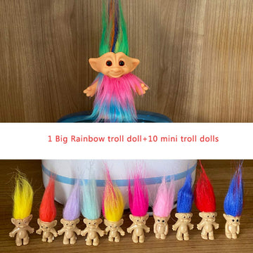 Yintlilocn 11pcs Vintage Troll Dolls Lucky Troll Dolls
