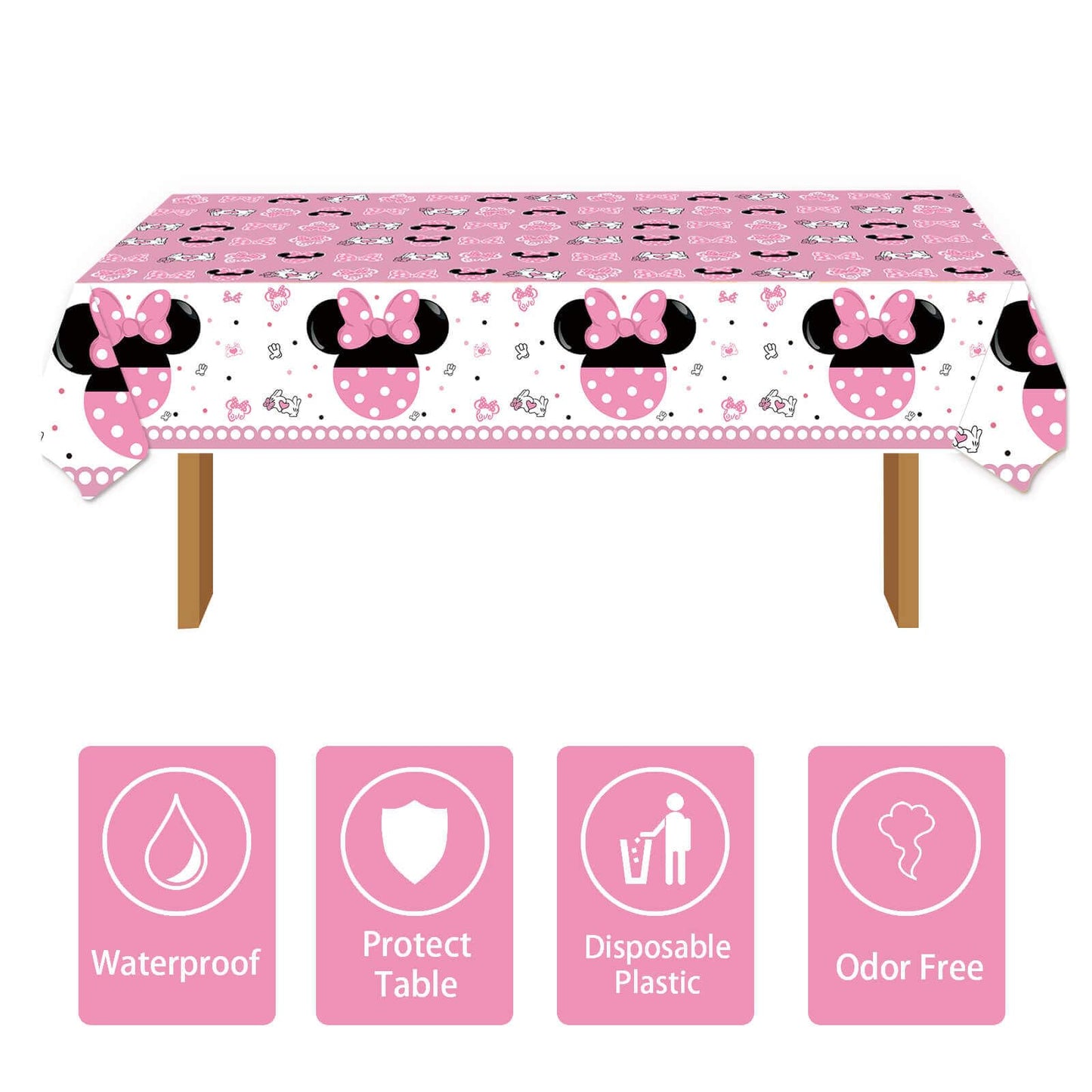 118 Pcs Pink 1st Birthday Party Supplies Girls One Paper Plates Napkins Cups Forks Tablecloth Banner for Girl's 1st Birthday Baby Shower Party