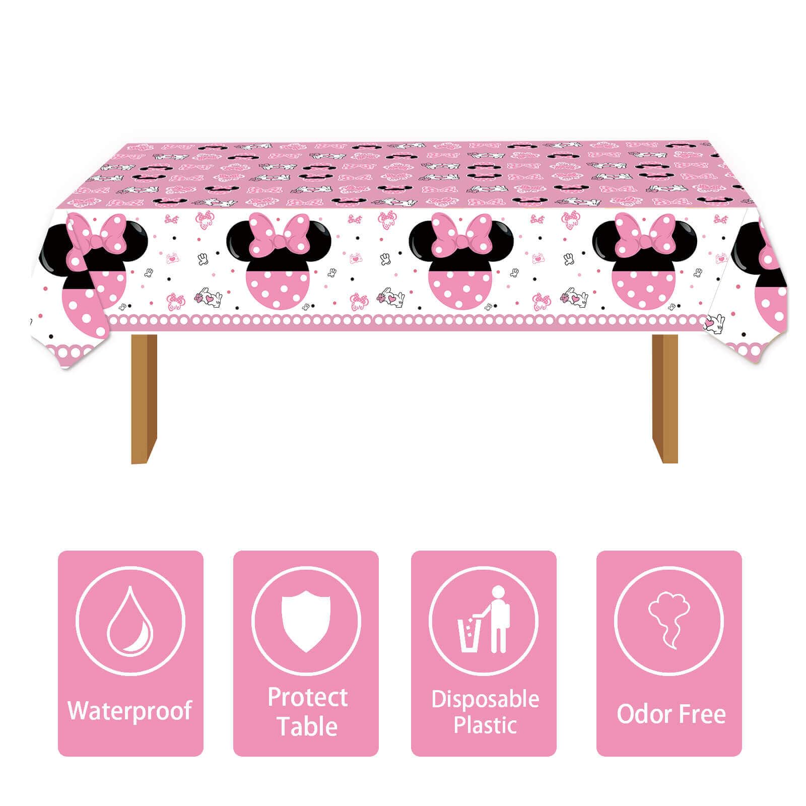 118 Pcs Pink 1st Birthday Party Supplies Girls One Paper Plates Napkins Cups Forks Tablecloth Banner for Girl's 1st Birthday Baby Shower Party