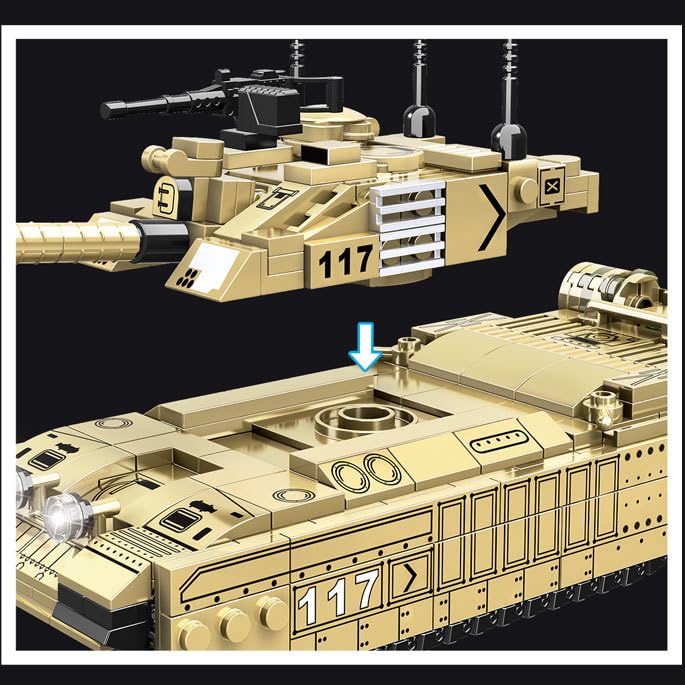 EtrealEli WW2 Military Tank, Challenger II Main Battle Tank Army Toys for Kids - 485pcs, Children's Educational Building Blocks Set, Suitable for Ages