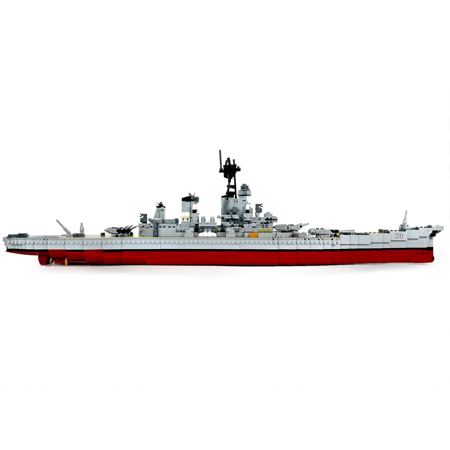 General Jim's Deluxe Edition USS Missouri Battleship Building Set - 2,631 Piece WW2 Iowa-Class Model w/Rotating Guns, Radar, Cruise Missiles, 3-Piece