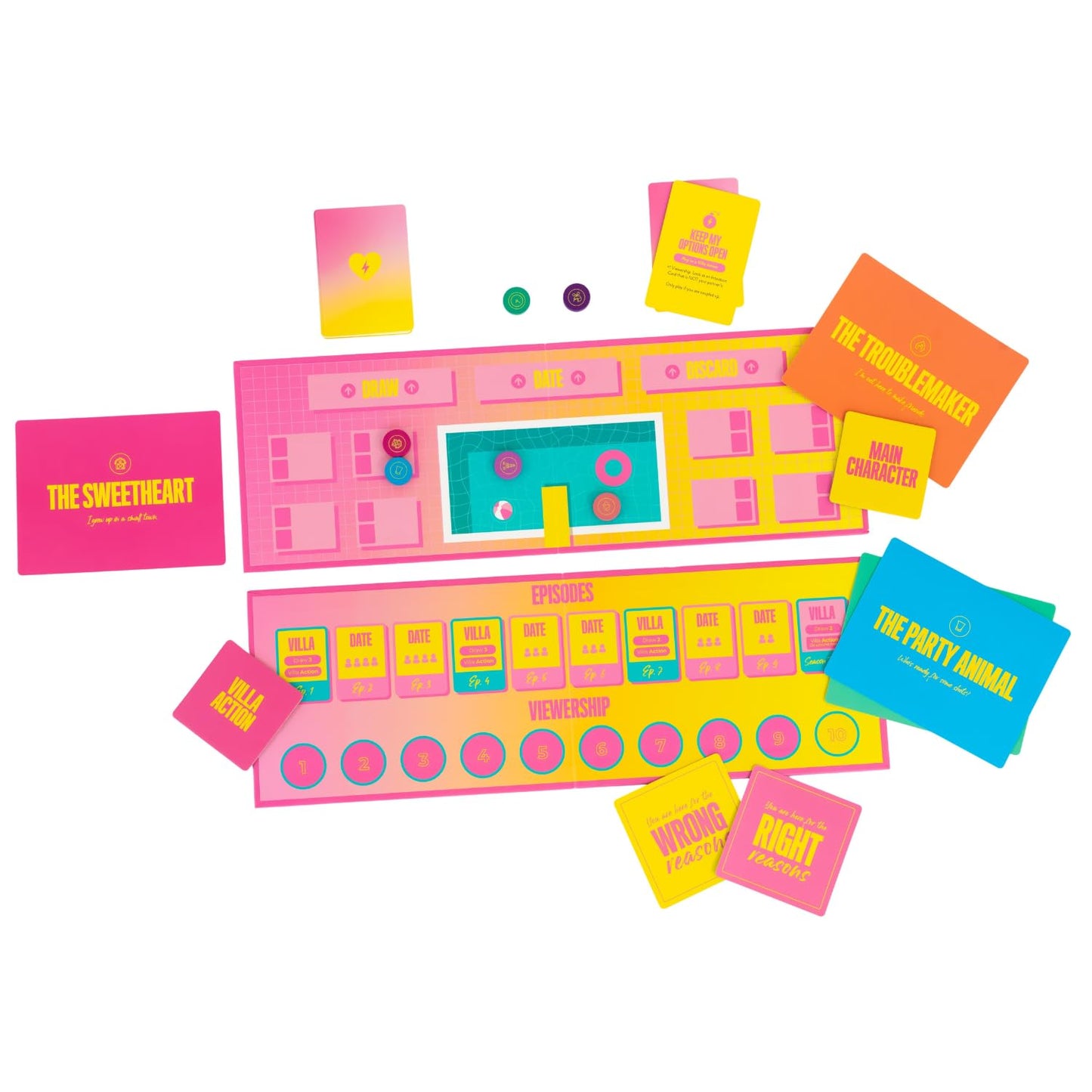 Rabble Lovestruck - Reality TV Party Board Game | 5-10 Players, for Groups, Adult Game Night, No TV Knowledge Needed, Social Deduction