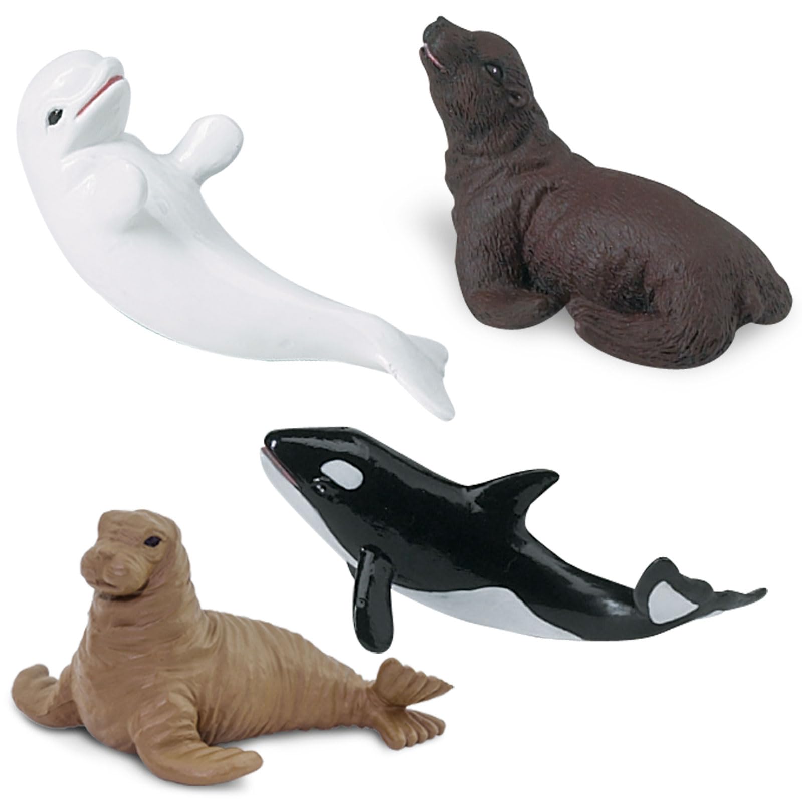 Safari Ltd. Baby Sea Life TOOB - Figurines: Harp Seal, Beluga, Penguin, Dolphin, Orca, Shark, Manatee, Turtle, Walrus, Sea Lion, Otter - Educational