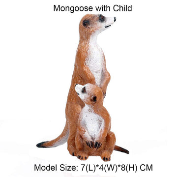 FLORMOON Animal Figures Realistic Mongoose Plastic Early Educational Toys Cupcake Topper Party Gift for Kids 2+ Year Old