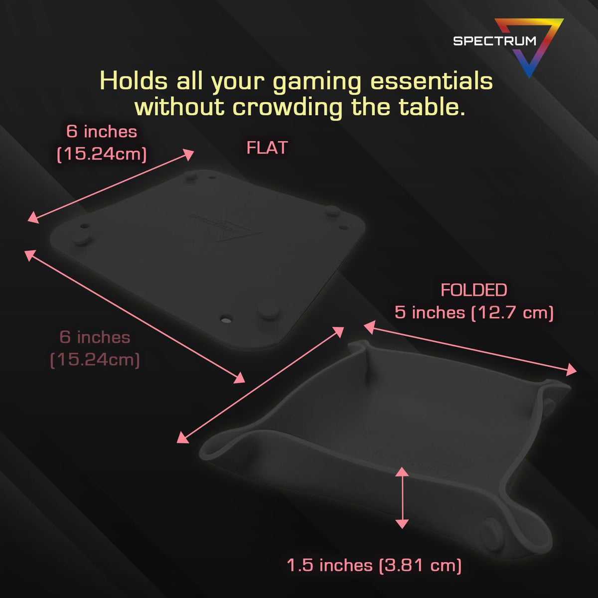 BCW Spectrum Bit Trays - Black Silicone Folding Trays for Board Game Organization