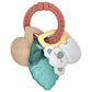 Itzy Ritzy Teething Keys Baby Teether Toy - Features a Braided Texture Ring & Keys, Includes a Water-Filled Leaf-Shaped Teether & Silicone Sloth