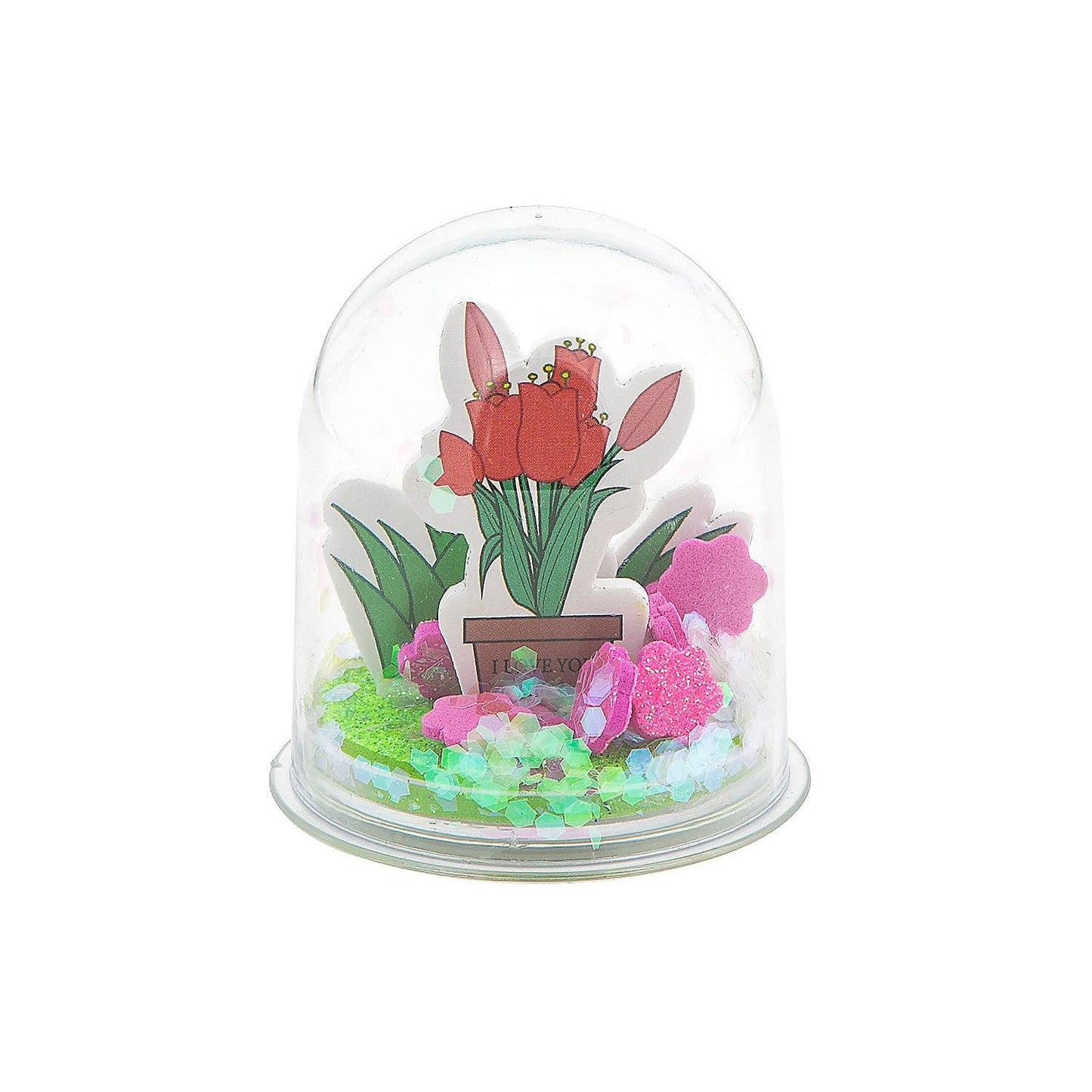 Fun Express Mother’s Day Flower Glitter Snow Globe Craft Kit - Makes 12