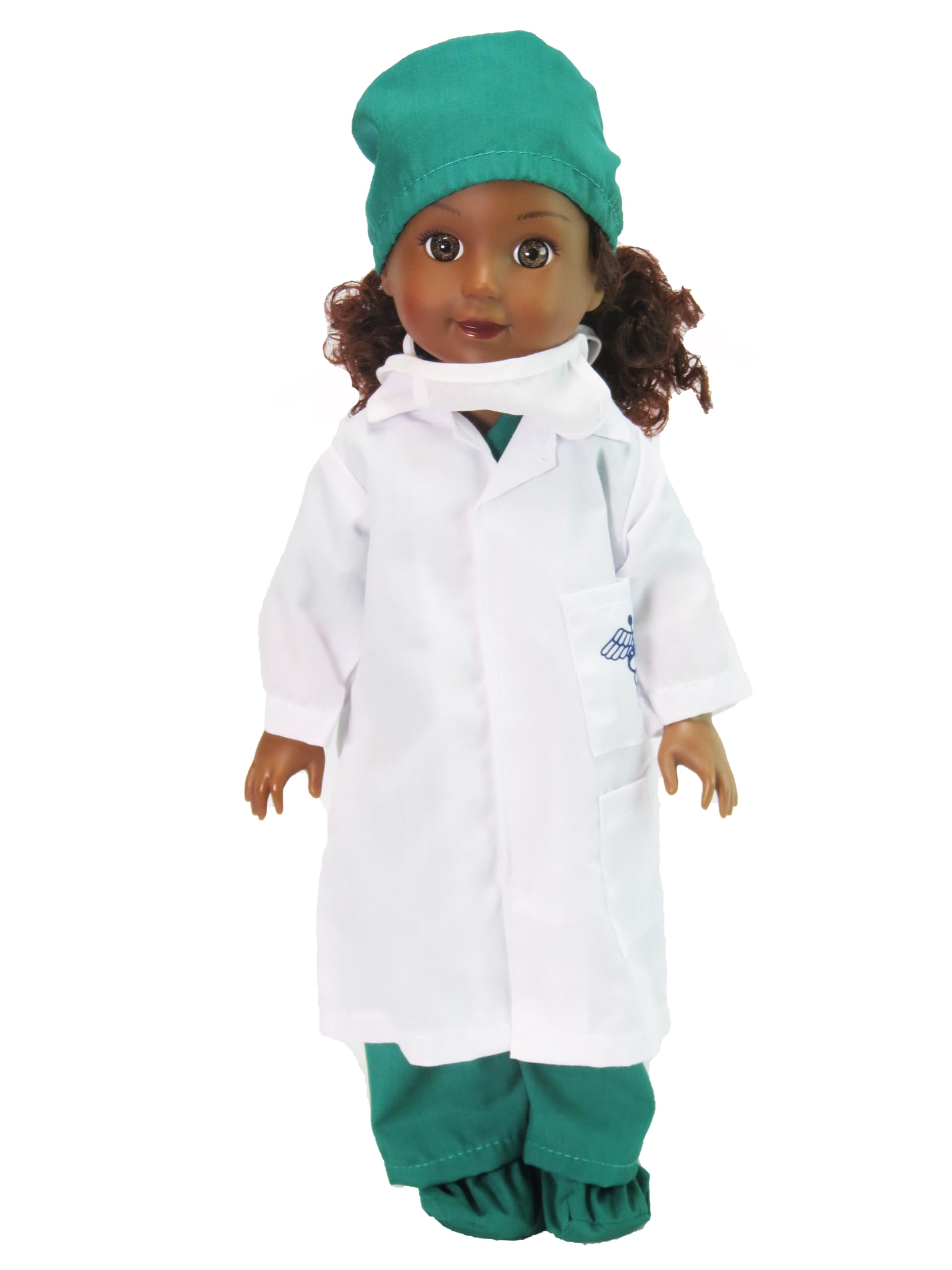 Green Doctor Outfit 7pc for 14-Inch Dolls | Premium Quality & Trendy Design | Dolls Clothes