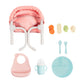 LullaBaby - Doll Clip On Table Seat - 14-inch Baby Doll Accessories - Bib & Pretend Food - Imaginative Play - Toy for Kids 2 Years +
