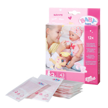 Baby Born Food Sachets for Doll - Easy for Small Hands, Creative Play Promotes Empathy and Social Skills, for Toddlers 3 Years and Up - Includes 12