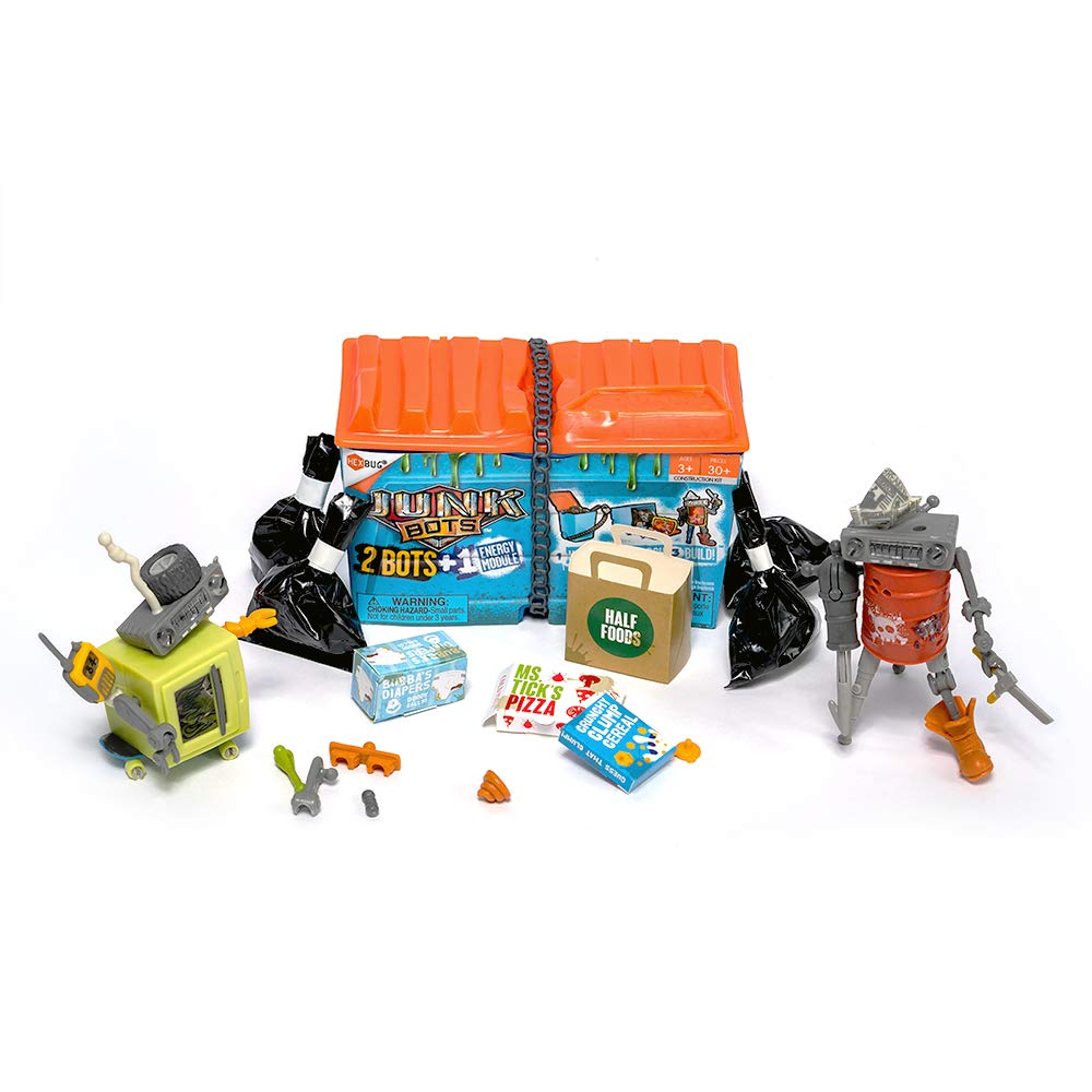 HEXBUG JUNKBOTS - Alley Dumpster Kit - Surprise Alien-Powered Construction Figures for Ages 5+, 24+ Pieces