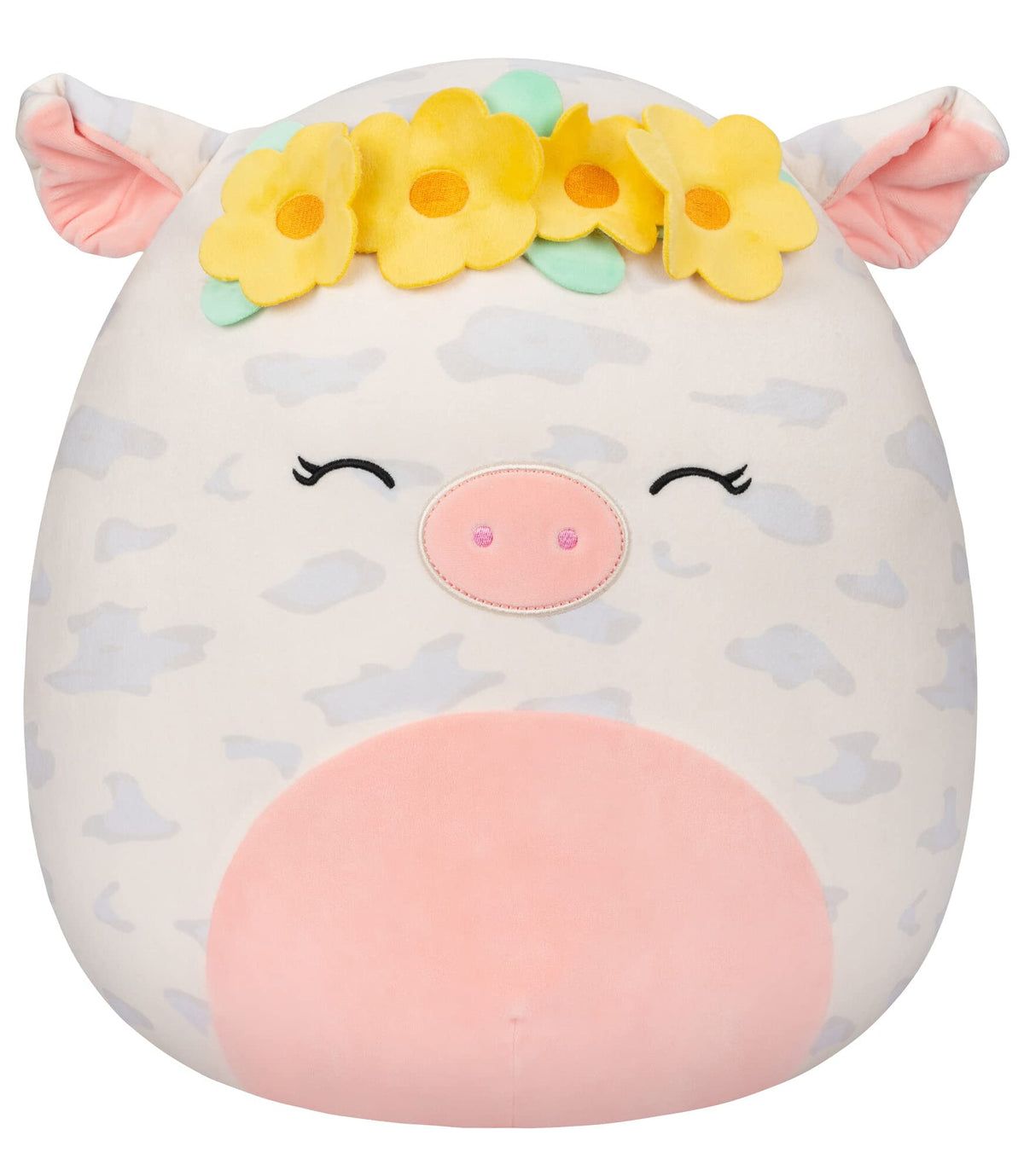 Squishmallows 16-Inch Rosie Spotted Pig with Yellow Flower Crown - Large Ultrasoft Official Kelly Toy Plush - Amazon Exclusive