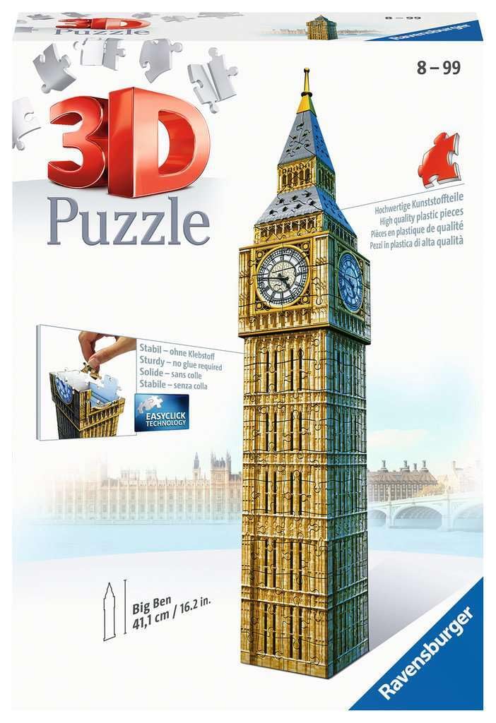 Ravensburger Big Ben 216 Piece 3D Jigsaw Puzzle for Kids and Adults - 12554 - Easy Click Technology Means Pieces Fit Together Perfectly