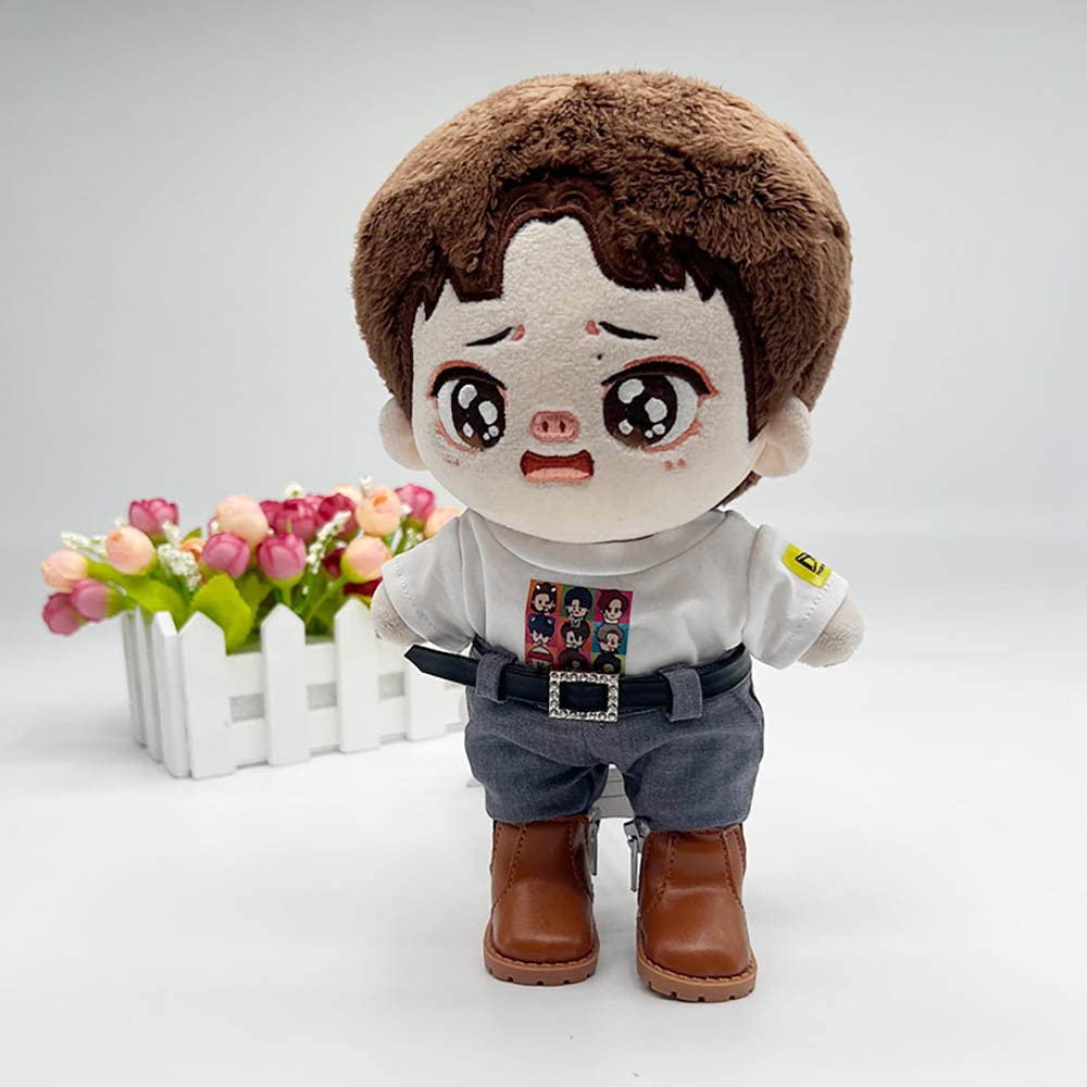 niannyyhouse Leather Shoes Length 5.5cm Suitable for 1/6 BJD 8in 20cm Plush Doll (Black)
