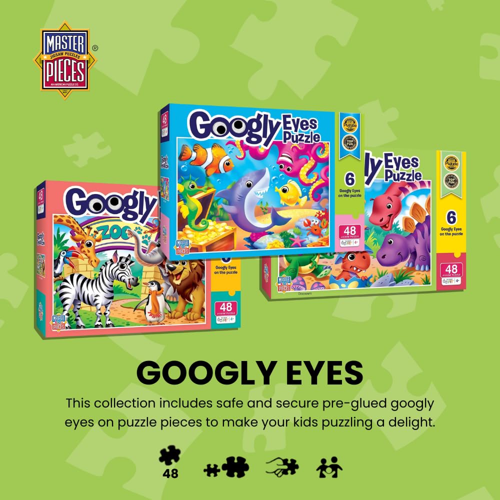 MasterPieces - 48 Piece Jigsaw Puzzle for Kids 4+ Years, Lil Shark with Googly Eyes, Educational and Fun Game, Gift Idea for Children, 19" x 14