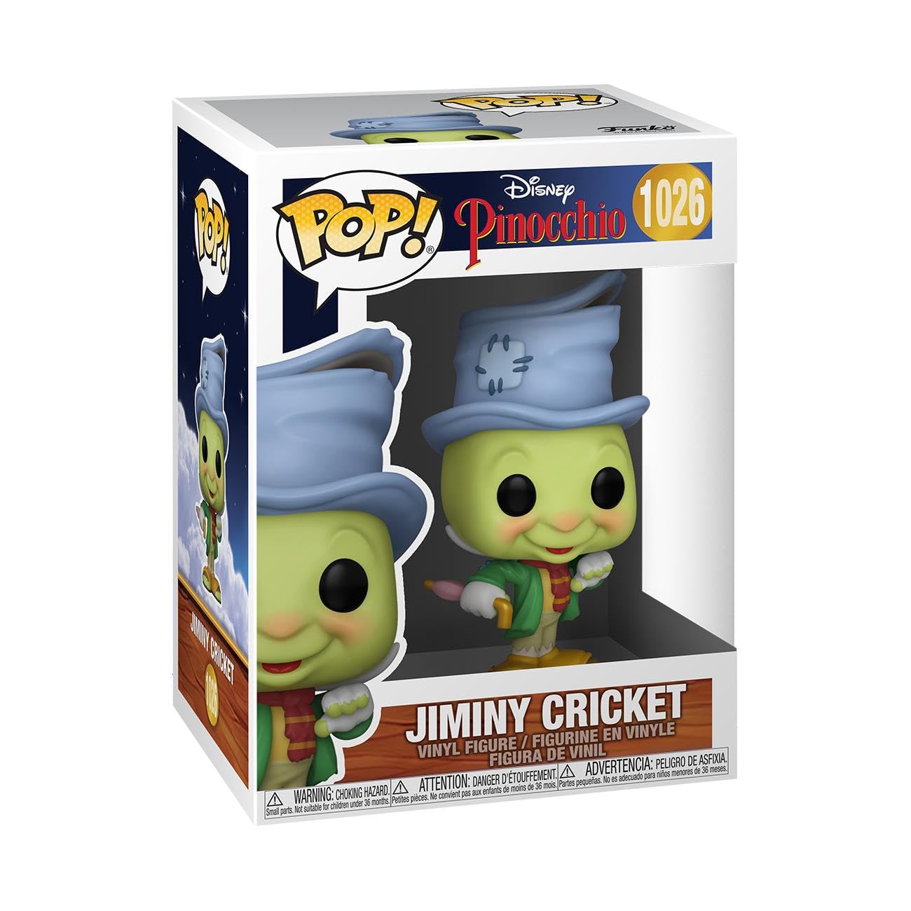 POP Funko Pop! Disney: Pinocchio - Street Jiminy, 3.75 inches, Multicolor