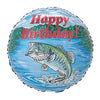 18" Bass Fish Happy Birthday Fishing Party Balloon Mylar Dad Fisherman