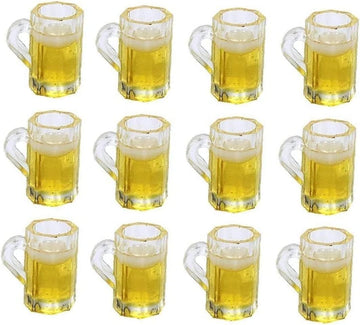 12Pcs Beer Cup, Miniature Cups, Dollhouse Mug Model for Miniature Dollhouse Accessories with Realistic Looking Beer Practical Processed Party