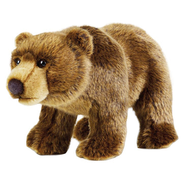 JIANEEXSQ Realistic Brown Bear Stuffed Animal Plush Toy, Simulation Brown Teddy Bear Plushies Soft Toy, Birthday Gift Decor