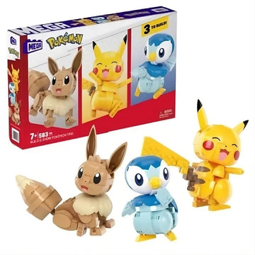 MEGA Pokémon Building Toy Kit, Build & Show with 3 Action Figures (583 Pieces) for Kids