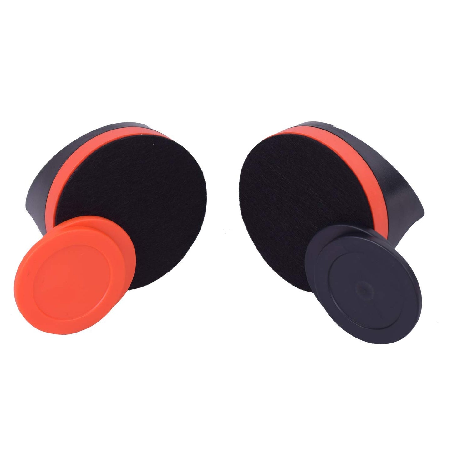 Plastic Air Hockey Strikers/Pushers, 2 PCS 4" Plastic Black Air Hockey Pushers and 4 PCS 2.75" Pucks Replacement for Game Tables Goalies Equipment