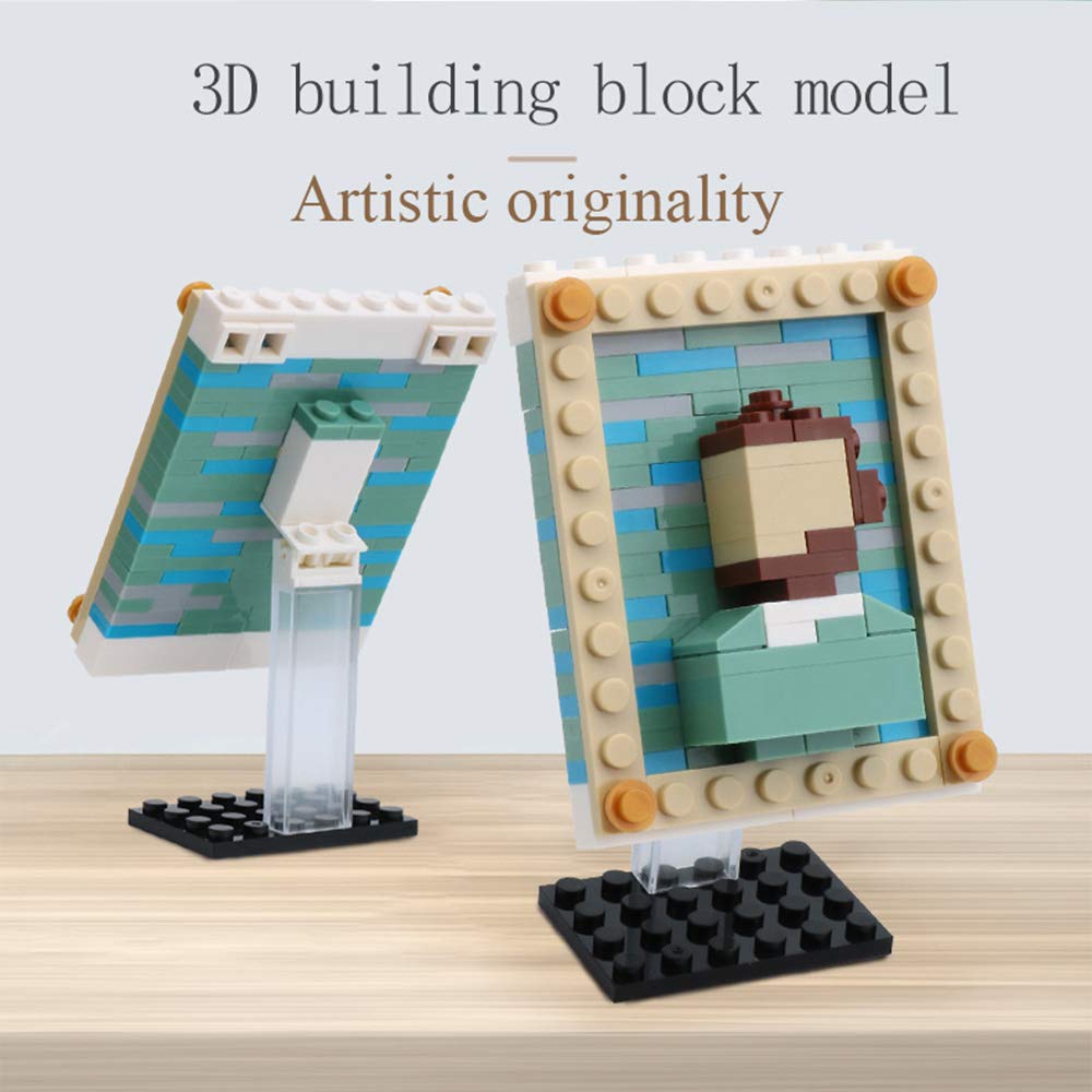 4 Pcs World Famous Painting MOC Building Blocks Toy Set, Compatible with Lego Building Set,Art Portrait Toys,Educational Classic Toy Bricks,STEM Gift