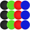 Coopay 12 Pieces Home Air Hockey Pucks 2.5 Inch Heavy Replacement Pucks for Game Tables Equipment Accessories, 12 Grams (Red, Black, Blue, Green)