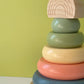 Pearhead Wooden Rainbow Stacking Ring Toy, Montessori Baby Stacker