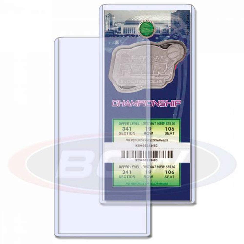 BCW 3x7 - Ticket Toploader (25 Pack) - Rigid PVC Sleeve for Photos, Prints, Tickets, and More | Crystal Clear Topload Holder for Trading Cards