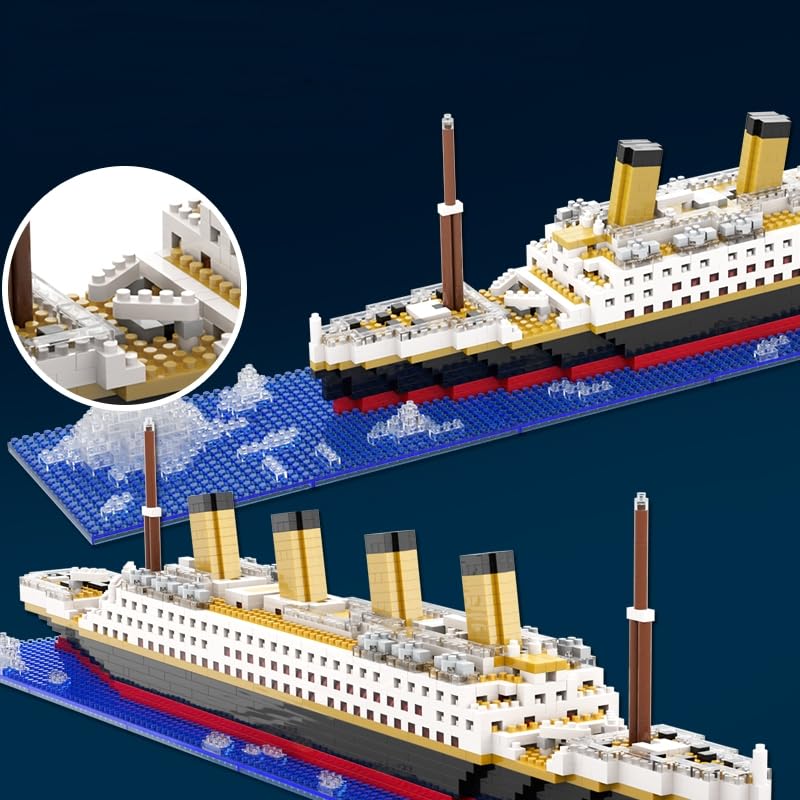 Kadablk Architecture RMS Titanic Cruise Ship Model Construction Set, 1880 PCS, Building Blocks, Micro Blocks, Mini Bricks for Adults and Teens