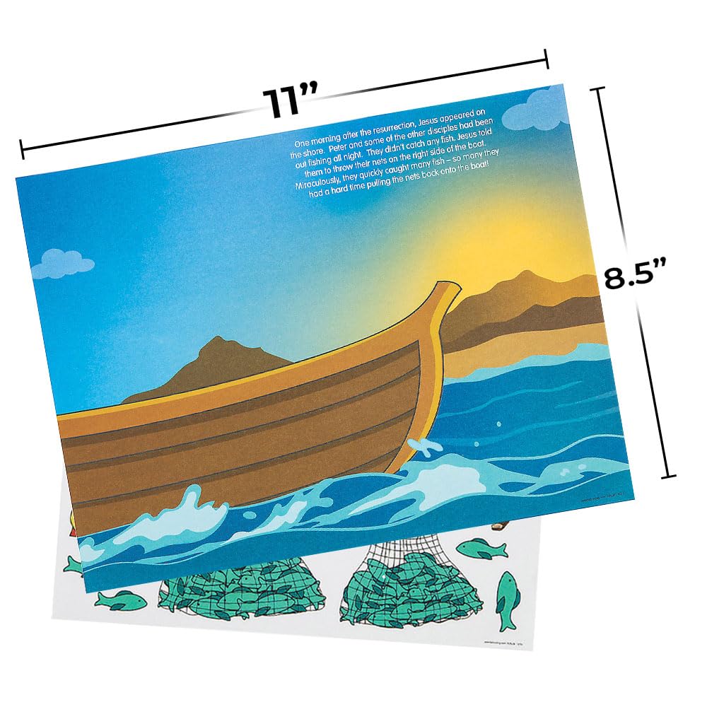 Fun Express Jesus Visits HIS Disciples Sticker Scene - Stationery - VBS Vacation Bible School Supplies/Decor - 12 Pieces
