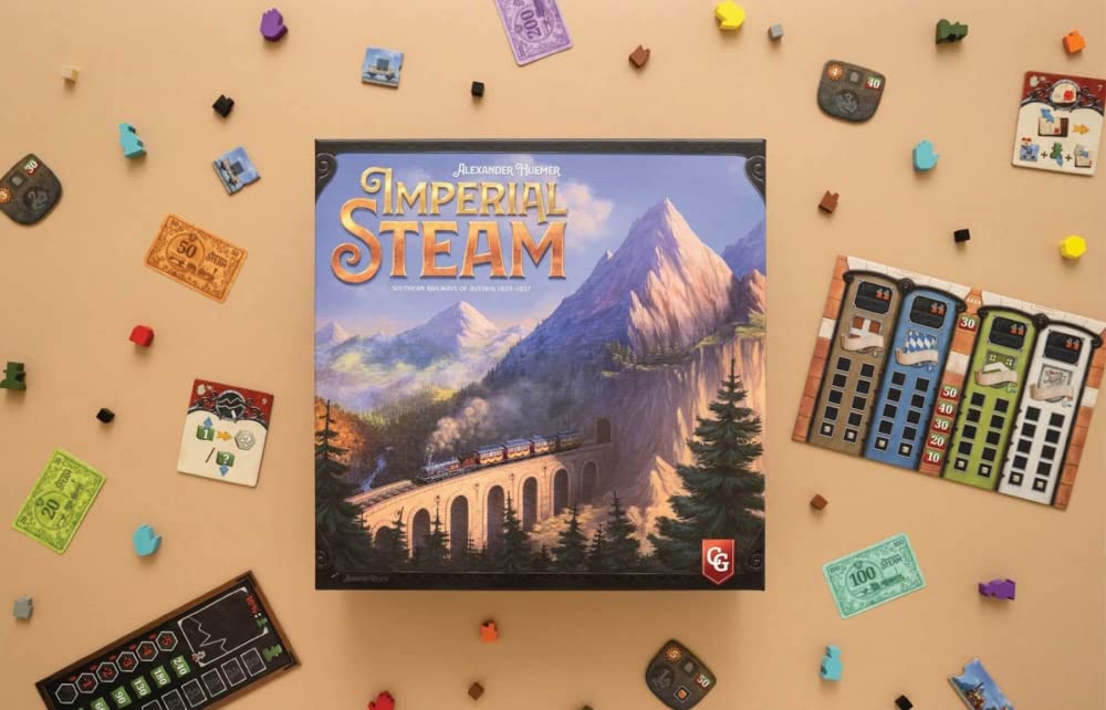 Capstone Games Imperial Steam Strategy Board Game for 2 to 5 Players, Heavy Economic Railroad with Worker Placement, Route Building, Industrial