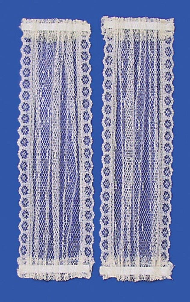 Melody Jane Dollhouse White Double Panel Door Curtains Window Accessory